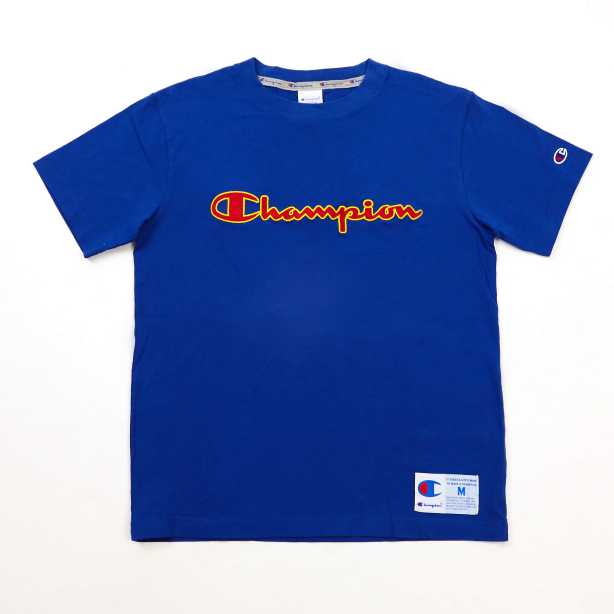 Champion冠軍 純棉短袖logo刺繡T恤 C3-Q301 男款 深藍色 M