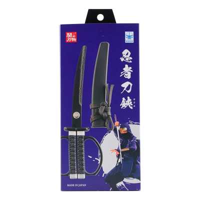 NIKKEN日研 創意武士弧形刃模型手工家用辦公裁紙剪子 日本武士刃造型剪刀 忍者款【黑色NJ-32BL】 1件