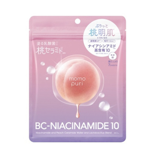 BCL Momopuri 本直郵進口保濕保養蜜桃肌毛孔撫平光滑水潤亮膚桃子面膜 保濕屏障精華面膜N 7枚入