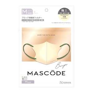 SUNSMILE MASCODE 防PM2.2防花粉 立體3D口罩 M 米白色 7個