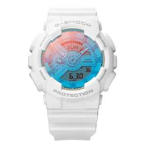 CASIO卡西歐 G-SHOCK系列 BEACH TIME LAPSE 雙針石英手錶GA-110TL-7AJF 白色&藍色 1塊