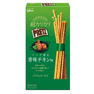 Glico格力高 PRETZ百力滋 日本進口直郵鮮鹹適口脆口濃郁辦公室下午茶點心零食伴手禮 義式香草烤雞風味棒 55g(2袋入)
