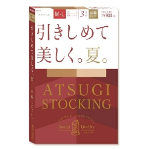 厚木 ATSUGI STOCKING 夏日紧致系列丝袜 3双1组 肤色(433) M〜L 女士 (素材/尼龙纤维,聚氨酯)