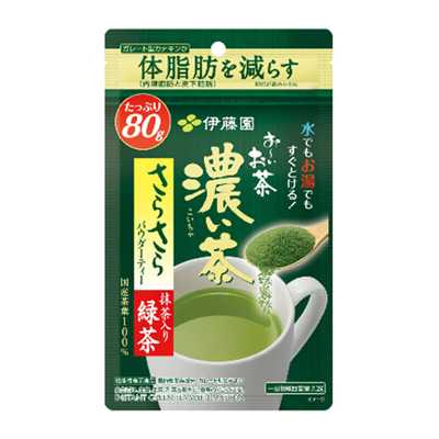 ITOEN伊藤園 濃茶 日本直郵進口濃郁甘醇芳香降低體脂肪機能性食品沖泡茶伴手禮禮品 綠茶茶粉 80g