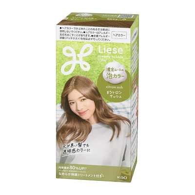 KAO花王 Liese莉婕 日本進口直郵濃密慕斯保濕保護順滑秀髮 泡沫染髮劑【檸檬灰棕】 115ml