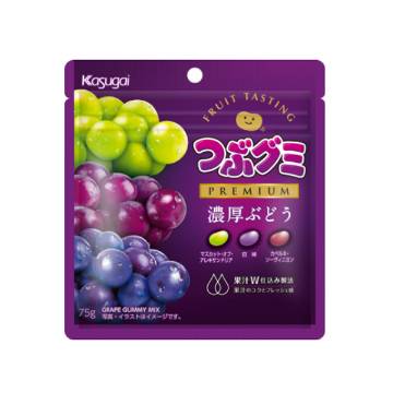 春日井Kasugai 日本進口直郵Q彈柔軟果味濃郁果汁零食伴手禮 濃厚風味雷根軟糖【葡萄味】 75g