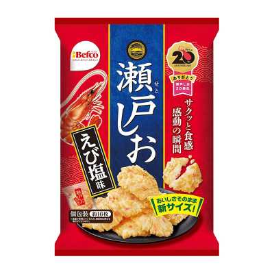 栗山米果 瀨戶本鹽米餅零食 蝦鹽味 76g