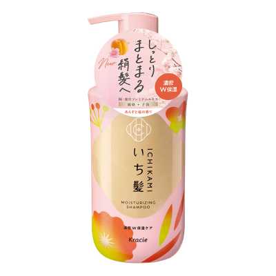 Kracie肌美精ICHIKAMI 雙重濃稠保濕護理 洗髮水 高雅甜杏櫻花香 450ml