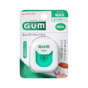 SunstarGUM 加蠟牙線 柔軟膨脹款 40m 1盒