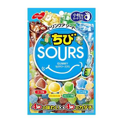 NOBEL諾貝爾 SOURS 日本原裝進口零食糖果禮品禮物 果汁軟糖【飲料什錦味】 70g