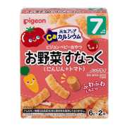 Pigeon貝親 7月以上寶寶零食 元氣補鈣零食 胡蘿蔔番茄米果  7g×2袋