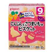 Pigeon貝親 日本直送原裝進口寶寶骨骼牙齒發育營養豐富 胡蘿蔔紅薯餅乾 2袋/盒