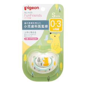 Pigeon貝親 新生嬰幼兒 紛趣安撫奶嘴 0-3個月適用 S 小熊圖案 1個