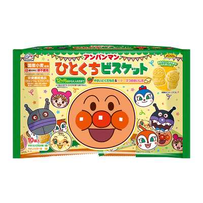 FUJIYA不二家 日本正品直郵香甜可口兒童零食辦公室零食伴手禮 麵包超人一口餅乾 10袋裝