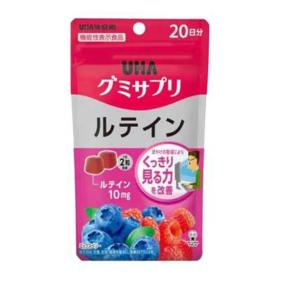 UHA悠哈 味覺糖 營養補充軟糖 葉黃素 混合莓果味 20日份 40粒