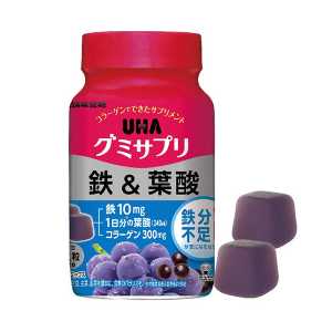 2号仓-UHA悠哈 味觉糖 铁元素&叶酸补充软糖 1瓶60粒