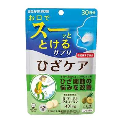 UHA悠哈 味覺糖 即時支持 營養補充含片 膝關節護理 鳳梨味 30日份 60粒