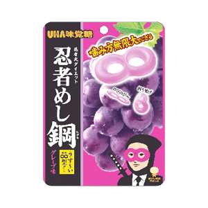 UHA味覺糖 日本直郵進口硬質耐嚼嚼勁十足果汁軟糖 忍者食 鋼軟糖【葡萄口味】 45g