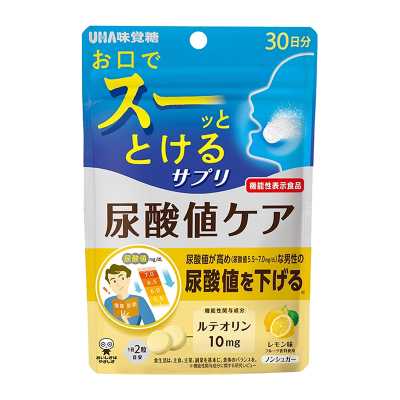 UHA悠哈 味覺糖 即時支持 營養補充含片 尿酸值管理 檸檬味 30日份 60粒