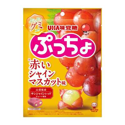 UHA悠哈 Puccho味覺糖 紅色陽光玫瑰葡萄味軟糖 72g