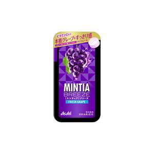 Asahi朝日 MINTIA BREEZE 日本進口直郵口氣清新潤喉糖無糖水果風味果汁感大顆粒 清涼糖口含錠【葡萄口味】 30錠