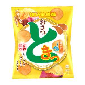 UHA味覺糖 日本直郵進口濃郁香甜可口食物纖維零食伴手禮 甘薯薯片【鹽奶油味】 65g
