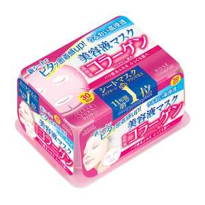 KOSE高絲 CLEAR TURN 日本進口直郵彈潤緊緻肌膚柔嫩質地緊密貼合弱酸性 彈性緊緻精華面膜【膠原蛋白】 30片