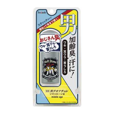 Deonatulle middle age 日本原裝進口腋下止汗消臭明礬石消臭石運動汗味除臭劑去狐臭抗異味 男士爽身消臭止汗石W 20g