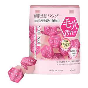 Kanebo佳麗寶 Suisai系列 日本直郵進口洗淨毛孔髒污黑頭角栓滋潤不緊繃洗卸整肌 粉色酵素洗顏粉 0.4g×32顆