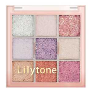 Lilytone 日常淡妝平價學生閃粉珠光大地色 9色眼影盤【02號閃光派對】10g