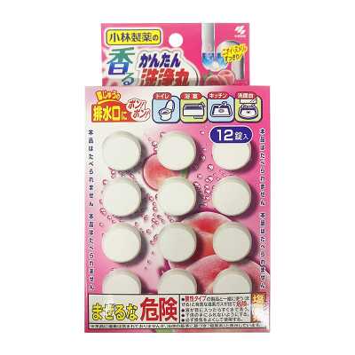 小林制藥 簡單洗淨丸 下水道地漏馬桶除臭去味疏通洗淨丸泡騰片 排水管道洗淨丸【蜜桃香】 12錠