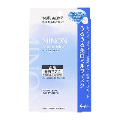 第一三共MINON蜜濃 氨基酸滋潤 乳液美白保濕面膜 4片