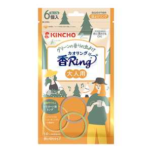 KINCHO金鳥 香Ring 日本直郵進口天然精油長效不含殺蟲劑造型 大人用防蚊手環 6個入
