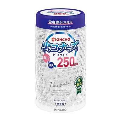 KINCHO金鳥 日本進口驅蟲室內寢室臥室不含殺蟲劑寵物玄關 防蟲凝珠【無香型】 250日用 360g