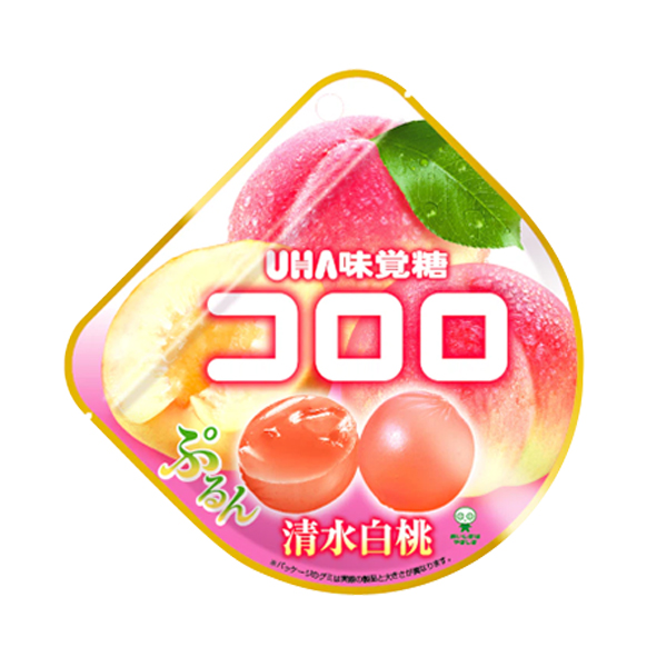 UHA味覺糖 日本進口直郵果汁酸甜激似真實果實冷藏風味更佳零食伴手禮 酷露露Q糖【清水白桃味】 40g