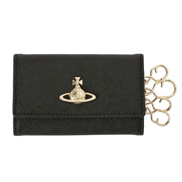 Vivienne Westwood cross grain leather 4 keychain women's wallet
