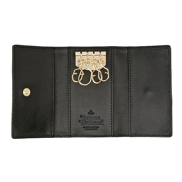 Vivienne Westwood cross grain leather 4 keychain women's wallet