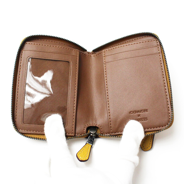 コーチ COACH×PEANUTS 財布 レディース 二つ折り財布 スヌーピー ミニ