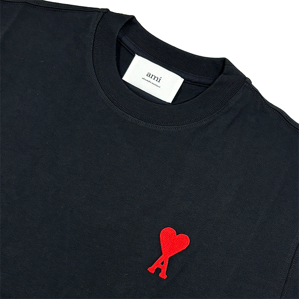 AMI PARIS 针织短袖T恤AMPBFUTS005726001TS 黑色 S 1件-DONKI Official