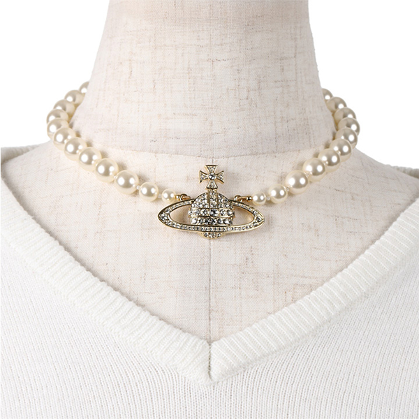 Vivienne Westwood ONE ROWPEARL BR necklace 63010106/02R202 W1 gold