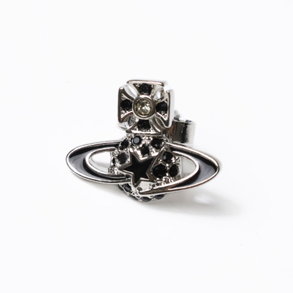 Vivienne Westwood Darlene Series Black Crystal Star Earrings