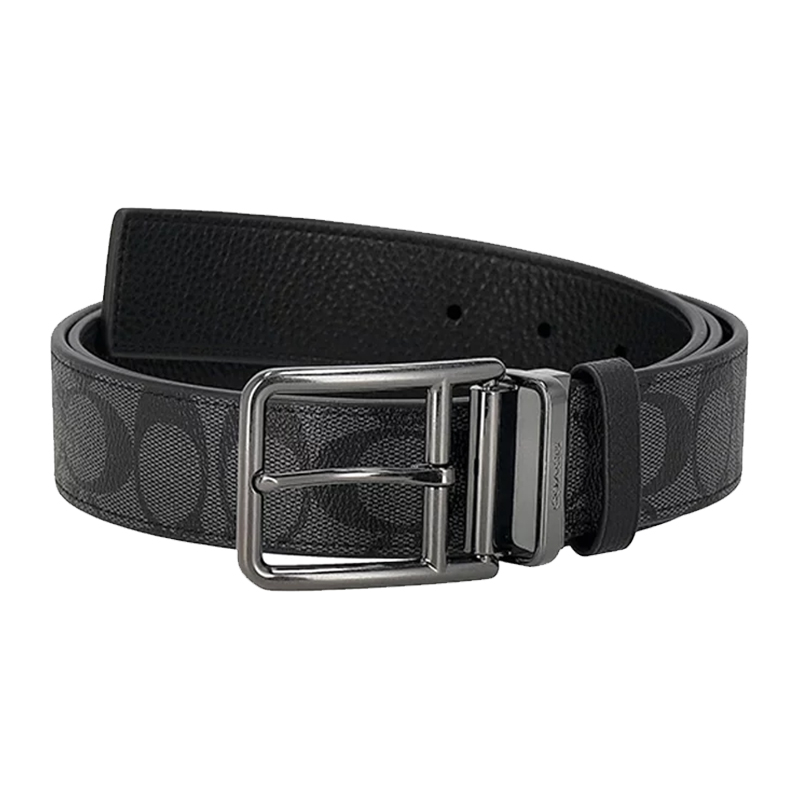 COACH Reversible Men's Leather Belt CQ006 QBMI5 38mm Wide Black (1