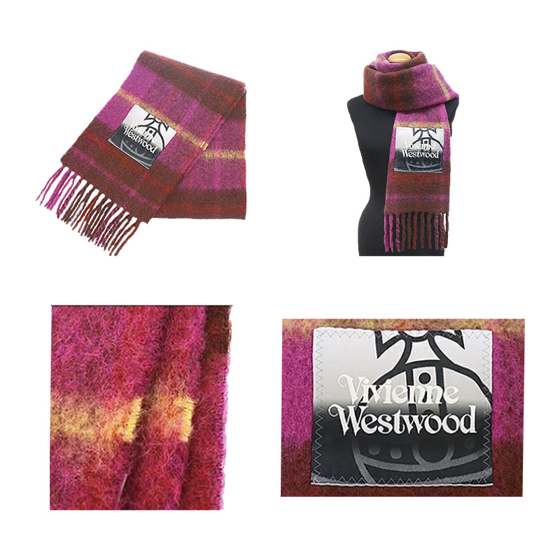 Vivienne Westwood Brand Logo Knitted Scarf 8103014F-W00ZJ Purple 1