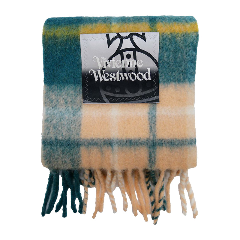 Vivienne Westwood Brand Logo Knitted Scarf 8103014F-W00ZJ Green 1