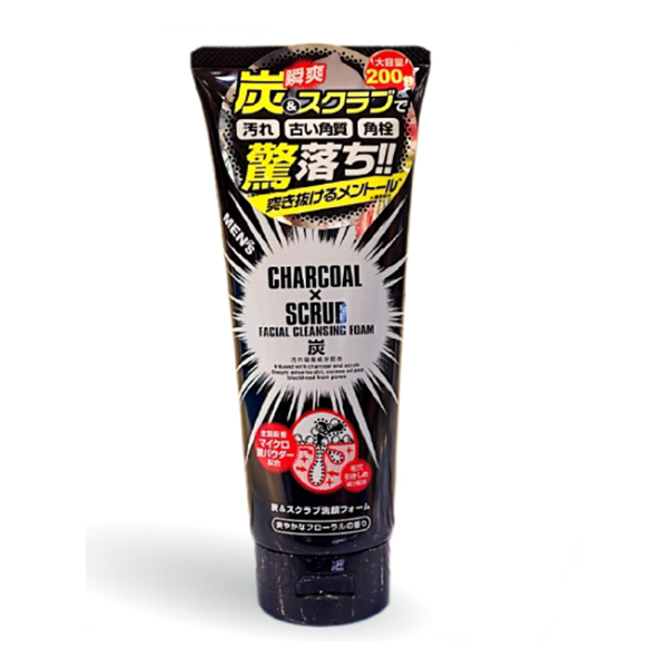 メンズ 炭スクラブ 洗顔フォーム 200g-驚安の殿堂