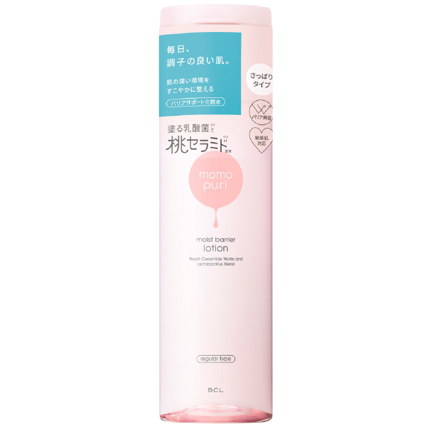 BCL Momopuri 日本直郵進口溫和無刺激不黏膩好吸收乳酸菌神經醯胺 彈潤蜜桃保濕修護化妝水R【清爽型】 200ml
