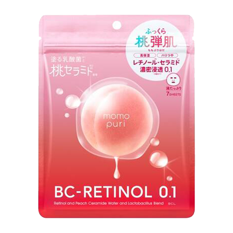 BCL momopuri Peach Essence Moisturizing Barrier Mask (7 sheets