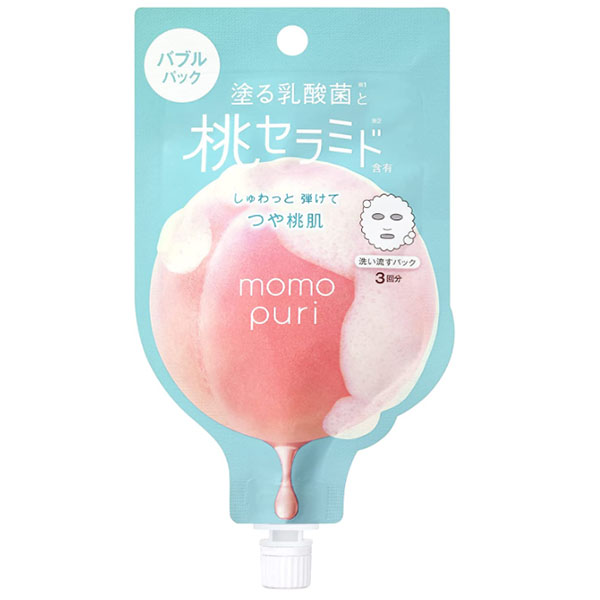 BCL Momopuri 日本直郵進口水潤透明感乳酸菌蜜桃肌 彈潤蜜桃亮活泡泡面膜 20g