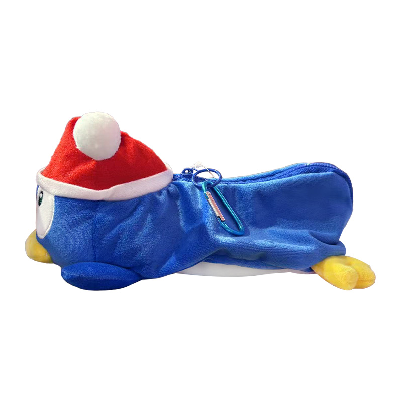 Jing'an Hall Limited Edition Tang Penguin Plush Pencil Case Blue