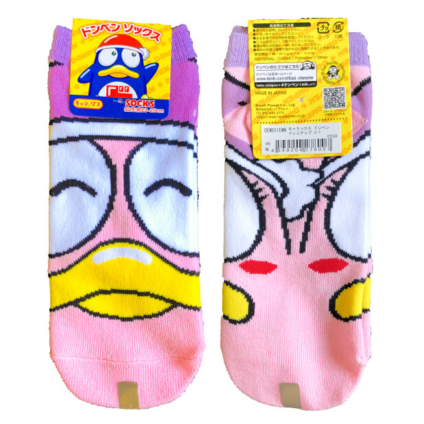 唐吉訶德限定品 唐企鵝粉紅色 男女同款短襪 23-25cm